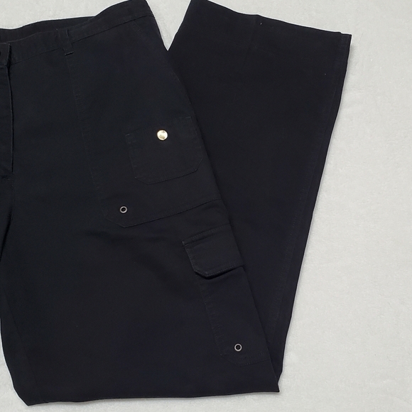 VINTAGE 90s Jones New York Black High Rise Loose Fit Lightweight Carpenter Pants - Picture 8 of 12